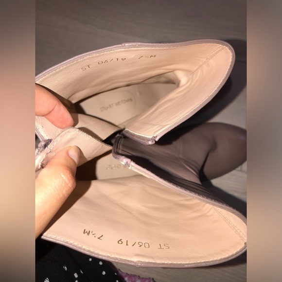 Stuart Weitzman Rosalind 90 leather ankle boots US 7.5 Taupe - Picture 9 of 11